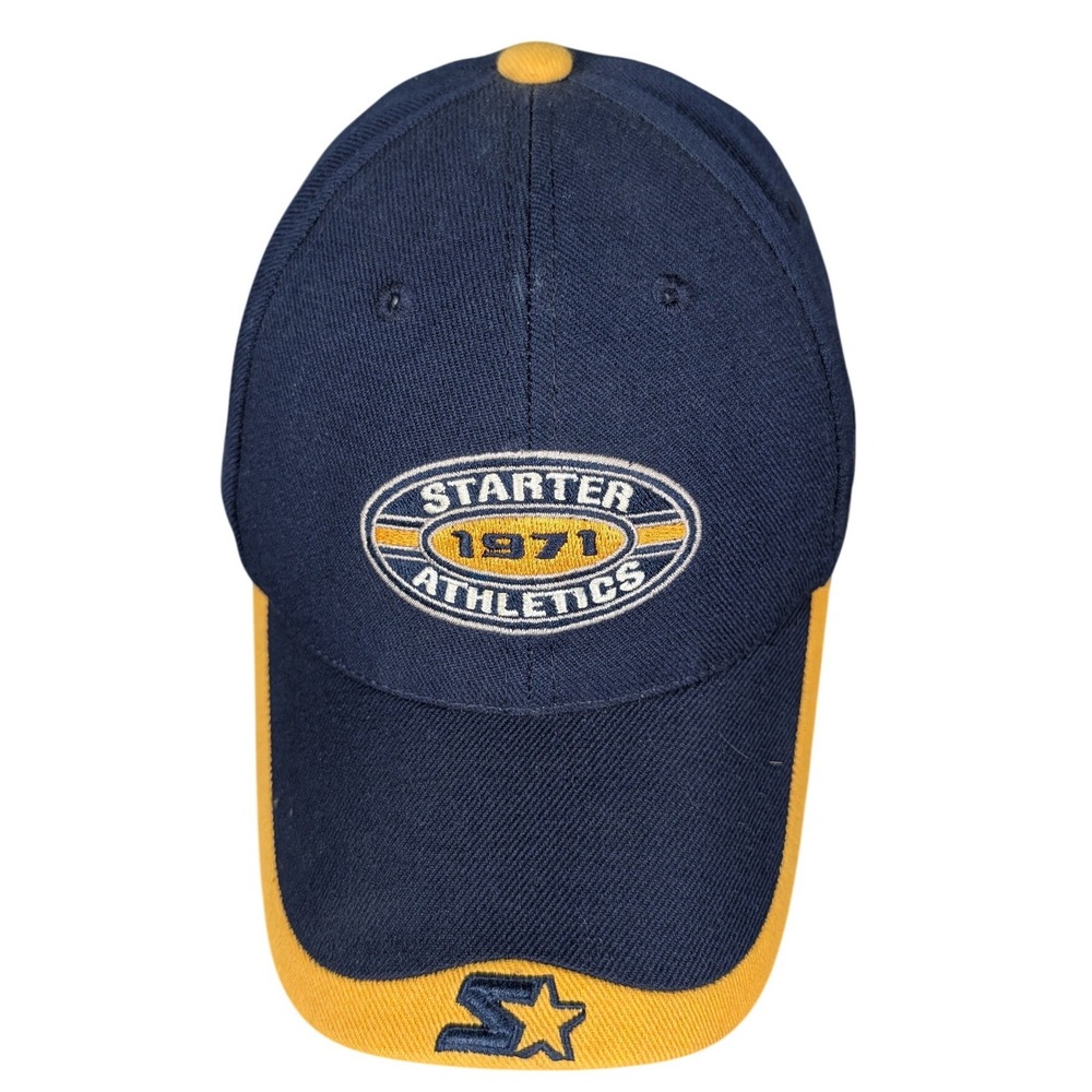 Starter Athletics 1971 Baseball Cap Navy‎ Blue Yellow Adjustable Hat Mens OSFM